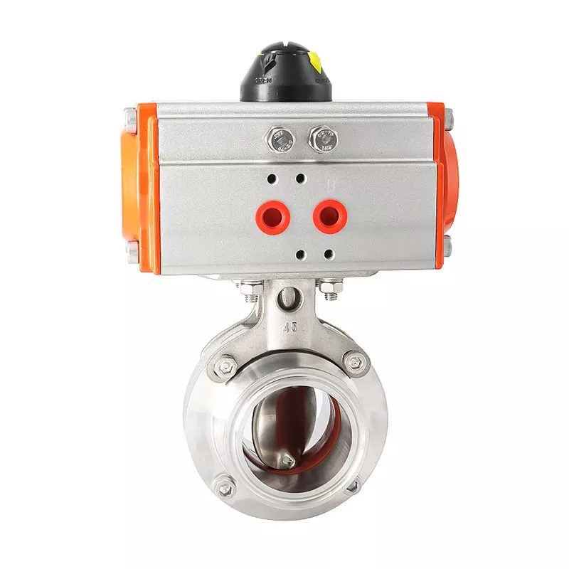 Horizontal Pneumatic Sanitary Butterfly Valve