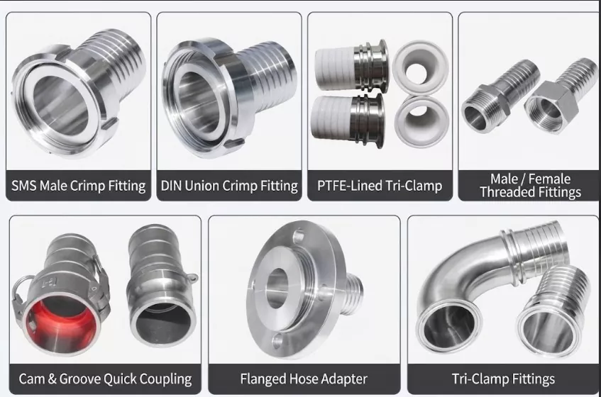 Tri Clamp Flexible Hose Fitting and Crimp